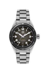 TAG Heuer Autavia WBE5114.EB0173: frontale, quadrante marrone fume e bracciale in acciaio